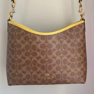 Coach Signature Shoulder Bag in Brown and Yellow